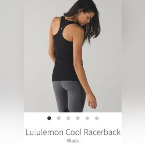 lululemon black cool racerback tank size 8 (fits M) reversible w/logo like new